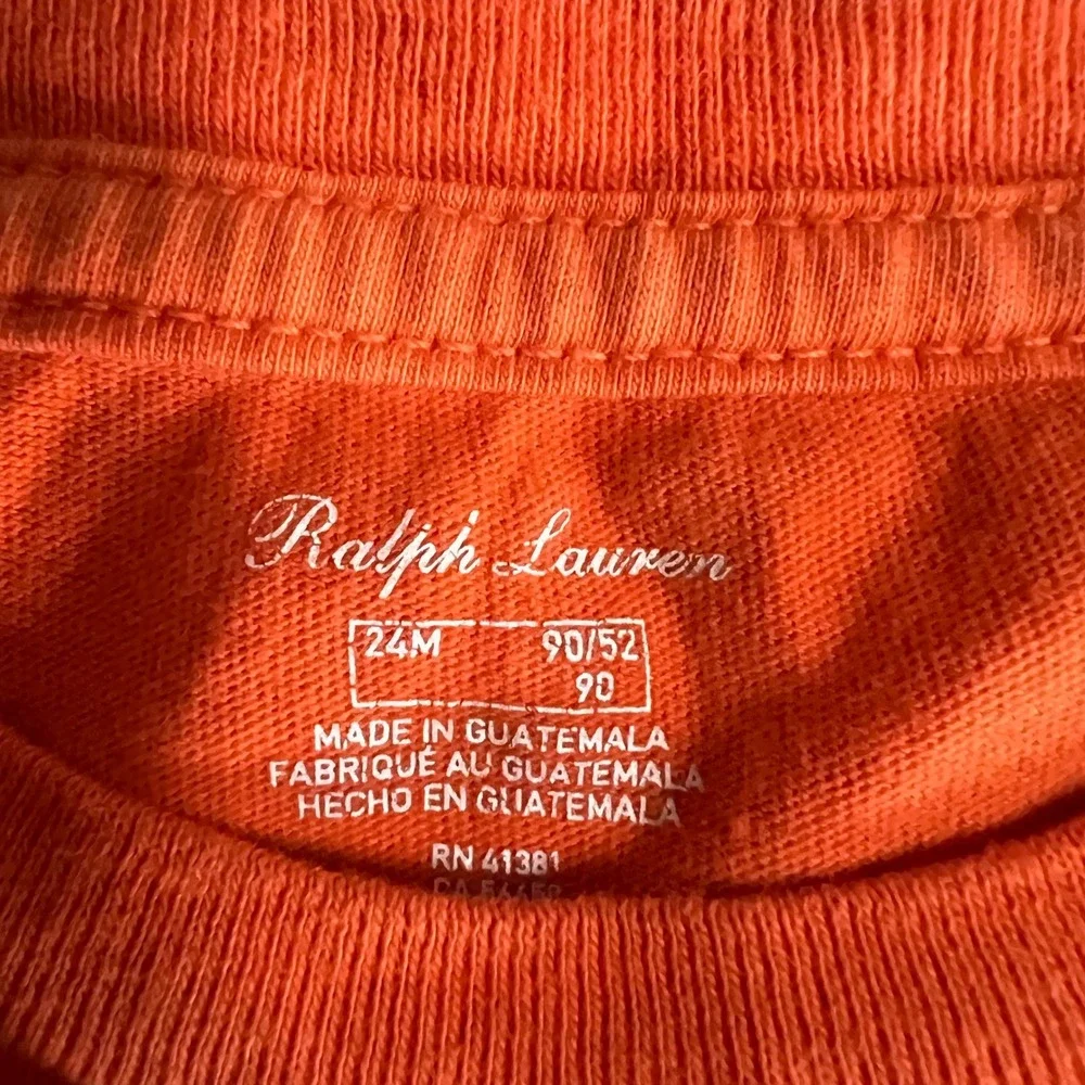 Ralph Lauren Polo Bear Tie Dye T-Shirt Kids 24M Orange Green Blue Graphic Tee